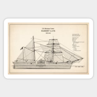 United States Revenue Cutter Harriet Lane - SD Sticker